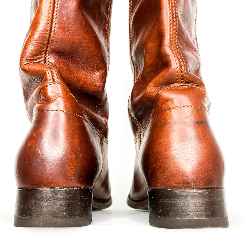 Frye Size 7 Melissa Button Cognac Riding Boots - Picture 4 of 8